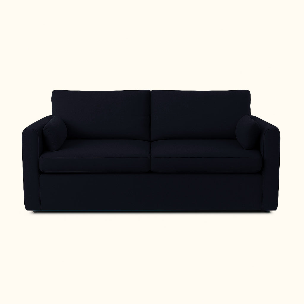 Black sofa on a white background