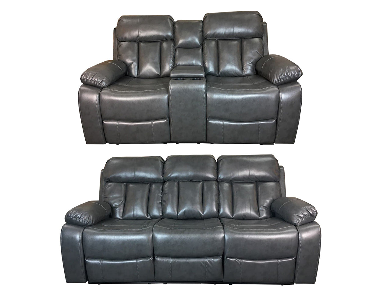 Vancouver Leather Sofa Grey