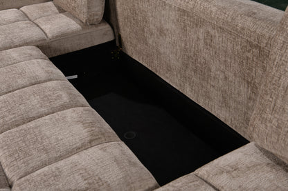 Sectional sofa with a hidden compartment underneath