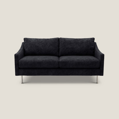 Dark gray sofa on a light beige background