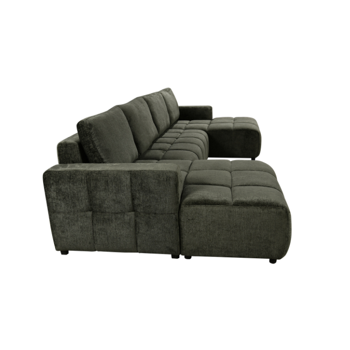Gray sectional sofa on a white background
