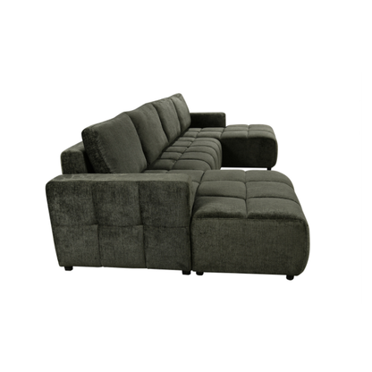 Gray sectional sofa on a white background